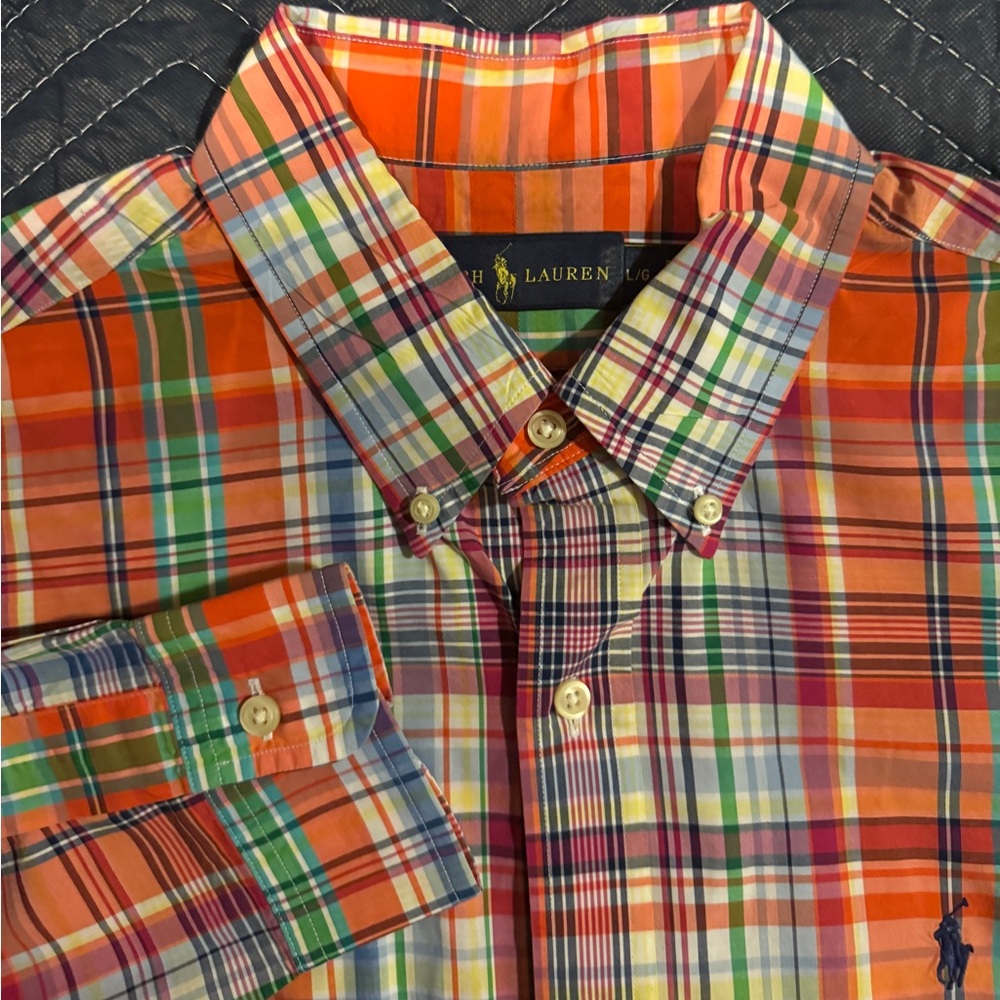 Ralph Lauren Vibrant Plaid Button-Down Shirt